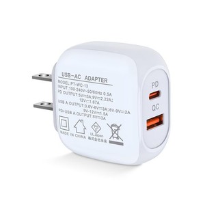 急速充電器 充電器 タイプC 20W 2ポートUSB-C*1とUSB-A*1 【PD3.0/ QC3.0/急速協議対応/PSE認証済】 アイフォン15 充電器 USB C コンセン