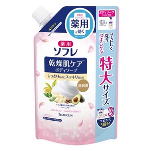 薬用ソフレ 乾燥肌ケアボディソープ 【医薬部外品】 乾燥肌 ケア ボディソープ つめかえ用 大容量 1200ML