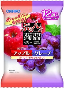 オリヒロプランデュ ぷるんと蒟蒻ゼリーパウチ アップル+グレープ 20GX12個×6袋