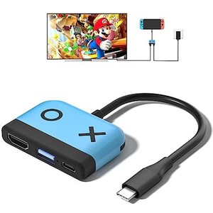 3IN1多機能 SWITCH/SWITCH OLED用 4K HDMI 変換アダプター TYPE-C 65W 充電器 USB3.0 データ送信 TVモード対応 スイッチドック取替 急速