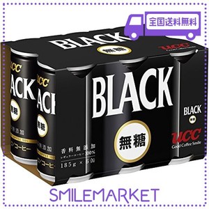 UCC ブラック無糖 コーヒー 缶コーヒー 185ML×6本