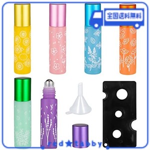 YORKEREYNOM ロールオンボトル 6本セット 10ML アロマ保存容器 ガラス容器 遮光 ミニボトル アトマイザー 香水 アロマ 見分け 携帯便利 