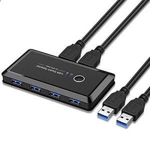 USB 切り替え機 PC2台用 USB 切替器 3.0 4USBポート 高速転送 セレクター スイッチ 手動切替器 プリンタ マウス キーボード ハブなどを切