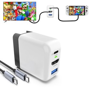 【日本正規品】BASICOLOR SWITCH ドック充電器 ゲーム同時に充電 SWITCH充電器 新半導体素材GAN タイプC充電器 高速充電器(USB3.1/ HDMI/