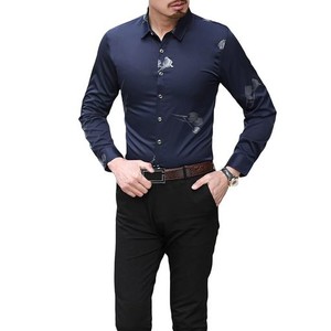 [YUNCLOS] アロハシャツ 長袖 メンズ デザイン Yシャツ 柄 カジュアル スリム UVカット お洒落 プリント シャツ