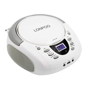 LONPOO CD プレーヤーBLUETOOTH対応 FMラジオ MP3再生 ブルートゥース USB/AUX入力 ヘッドフォンジャック LCDディスプレイ ポータブルCD