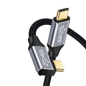 USB TYPE C ケーブル L字 タイプC 充電 USB3.1 GEN2(10GBPS) 100W PD急速充電 4K / 60HZ映像出力 