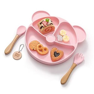 MAMIMAMI HOME 吸盤 ベビー食器 セット シリコン 幼児 離乳食 食器 ひっくり返らない 赤ちゃん お皿 食事 子供 吸盤付きプレート スプー