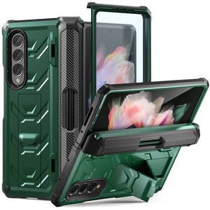 PBOYIQIS FOR SAMSUNG GALAXY Z FOLD 3ケース 耐衝撃スマホカバー キックスタンド付きギャラクシーZ フォールド3カバーS ペン ホルダー 