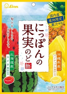 ライオン菓子 にっぽんの果実のど飴(スイカとパイナップル) 71G×6個