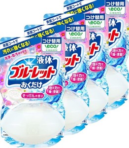 【まとめ買い】液体ブルーレットおくだけ トイレタンク芳香洗浄剤 せっけんの香り 詰め替え用 70ML×4個