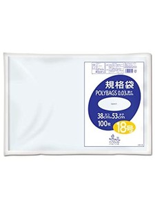 オルディ 食品保存 ポリ袋 規格袋 透明 18号 横38×縦53CM 厚み0.03MM 100枚入 食品衛生法適合品 ビニール袋 L03-18