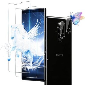 【2+2枚セット】 対応 XPERIA1 ガラスフィルム 指紋認証対応 2枚 用 SONY XPERIA 1 SO-03L SOV40 802SO フィルム 2枚 用 XPERIA1 SO-03L 