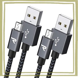 RAMPOW MICRO-B USB ケーブル【1M/2本組/黒】 2.4A急速充電ケーブル 高速データ転送対応 KINDLE/SHARP AQUOS PAD/ZETA, SONY XPERIA J1/A