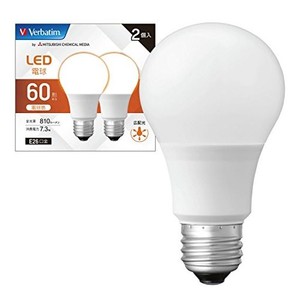 VERBATIM バーベイタム LED電球 2個セット E26 60W形相当 電球色 (広配光/定格寿命40000時間/密閉器具対応) LDA7L-G/LCV3X2