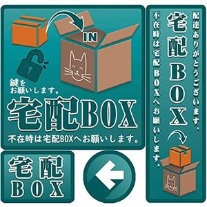 宅配ボックス ステッカー シール 2セット 14枚 チラシ お断り 案内 宅配BOX プレート 玄関 ポスト 宅配便 不在時の宅配ボックス利用の誘