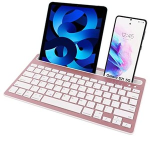 BLUETOOTHキーボード ワイヤレス 薄型 2台同時接続 静音 タブレットキーボード スタンド機能付き IPAD キーボード MACキーボード スマホ