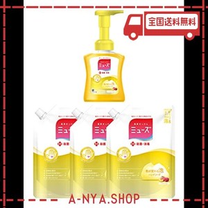 ハンドソープ 泡 ミューズ ピーチ&ローズ 本体+詰替 450ml 3個