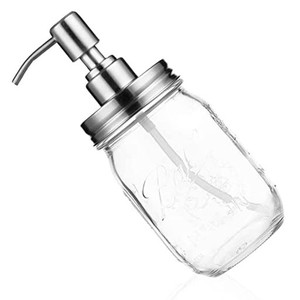 ZOOYI ソープディスペンサー 透明のガラス ポンプをスペア 液体 シャンプー 洗剤用容器 ボトル 詰替え容器 台所 バス室 洗面所に適用