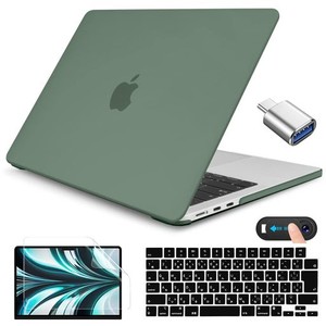 CISSOOK MACBOOK AIR 13.6 インチ 新型 M3 A3113 2024 M2 A2681 2022 つや消し おしゃれ MIDNIGHT GREEN MACBOOK AIR M3 カバー ミッドナ