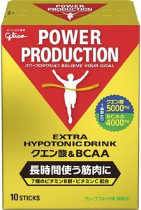 【スポーツドリンク 粉末】グリコ パワープロダクション EXハイポトニックドリンク クエン酸&BCAA グレープフルーツ味 1袋 (12.4G) 10本