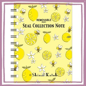 シール堂 日本製 剥がしやすい シール帳 SHINZI KATOH 蜂蜜レモン A6サイズ 40ページ KS-SB-10025