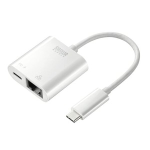 サンワサプライ USB TYPEC-LAN変換アダプタ(PD対応) USB3.2 GEN1-RJ-45 ホワイト USB-CVLAN7W