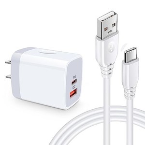 VIVIBER アンドロイド充電器 (PD3.0 20W/USB-A&USB-C 2ポート) 急速充電器 ANDROID タイプC スマホの充電器 TYPE-C充電ケーブル【0.9M】P