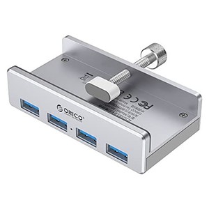 ORICO USB3.0 ハブ 4ポート 5GBPS高速 クリップ式 USBハブ バスパワー アルミHUB パソコン/テーブルの縁に固定でき 1.5MUSB延長ケーブル