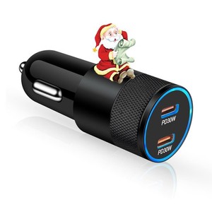 VIVIBER カーチャージャー シガーソケット IPHONE車用充電器 USB-C2ポート/PD3.0 60W急速充電/12V・24V車対応 USB C PD 車載充電器 シガ