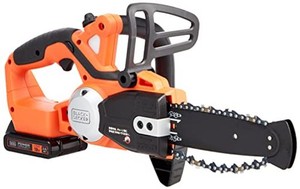 ブラックアンドデッカー(BLACK+DECKER) コードレス チェーンソー 20CM DIY 電動工具 切断工具 軽量 静か 18V 2.0AH バッテリー 2個付き G