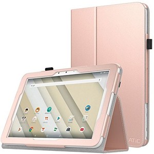 ATIC QUA TAB QZ10 ケース 手帳型 スタンド機能 落下防止 衝撃吸収 軽量 薄型 全面保護 QUA TAB QZ10 KYT33 10.1インチタブレット用カバ