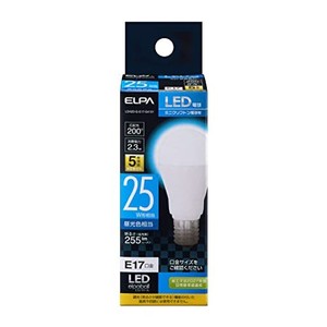 エルパ LED電球 ミニクリプトン球形 口金E17 25W形 昼光色 5年保証 LDA2D-G-E17-G4101