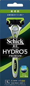 ハイドロ SCHICK(シック) ハイドロ5 プレミアム 敏感肌 ホルダー(刃付き+替刃1コ) スキンガード付 5枚刃 グリーン