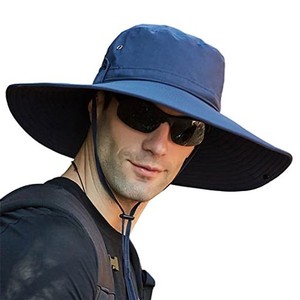 TAKIYA メンズ シンプルな 撥水 サファリハット 日よけ帽子 UPF 50+ UVカット ハット バケットハット つば広ハット ひも付き 春夏秋 吸汗
