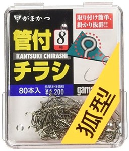 がまかつ(gamakatsu) シングルフック ザ・ボックス 管付チラシ狐型 9号 80本 茶 66445