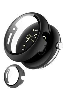 GOOGLE PIXEL WATCH/PIXEL WATCH2 ケース 液晶保護強化ガラス付き GOOGLE PIXEL WATCH2 対応 プロテクターカバー PC素材+日本旭硝子素材