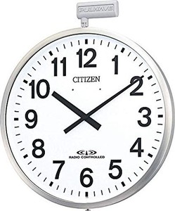 リズム CITIZEN シチズン 屋外用 大型 電波時計 掛け時計 パルウエーブ M611B 4MY611-B19 シルバー