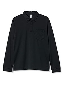 [グリマー] 長袖ポロシャツ (ポケット付) 4.4オンス ドライ ボタンダウン 00314-ABL メンズ ブラック 3L (日本サイズ3L相当)