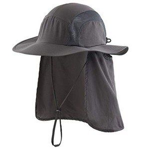 (コネクタイル)CONNECTYLE メンズ 夏 UPF 50+ サファリハット メッシュ つば広 日よけ帽子 UVカット 農作業 帽子 ガーデニング 釣り帽子 
