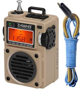 ZHIWHIS スピーカーBLUETOOTH 超小型短波ラジオ MICROSDカード対応 FM/AM/短波/ワイドFM DSP高感度 タイマー/目覚まし時計/USB-C充電式/