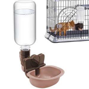 ATHVCHT ペット給水器 犬 猫自動給水器 犬 猫 ケージ 取付型 水飲み 給水器 自動 給水 ペットボトル 使用可能 ウォーターボトル 食器 留
