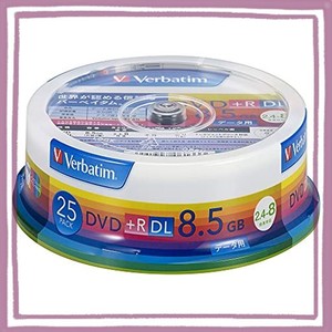 バーベイタムジャパン(VERBATIM JAPAN) 1回記録用 DVD+R DL 8.5GB 25枚 ホワイトプリンタブル 片面2層 2.4-8倍速 DTR85HP25V1