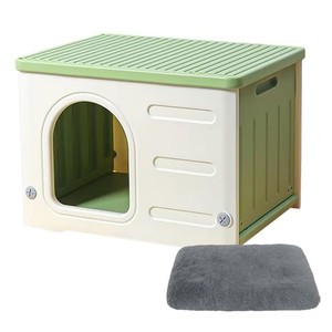PEMPET 猫 ハウス キャットハウス ペットハウス 小型犬用 プラスチック 猫小屋 屋外 室内 野良猫ハウス 冬用 毛布付き 説明書あり 防寒 