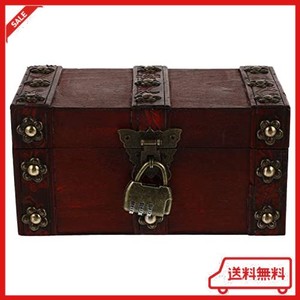 VANZACK 海賊の宝箱 おもちゃ 貯金箱 木製 海賊宝箱 アンティーク 鍵付き 小物入れ 木製