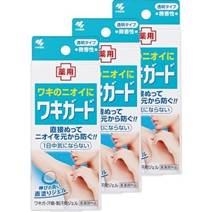 【まとめ買い】ワキガード 汗臭・制汗用ジェル 無香料 直接ぬってニオイを元から防ぐ わきが 脇汗に 50G×3個【医薬部外品】 (おまけ付き