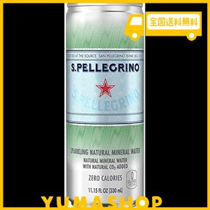 サンペレグリノ (S.PELLEGRINO) 炭酸水 缶 330ML [直輸入品] ×24本