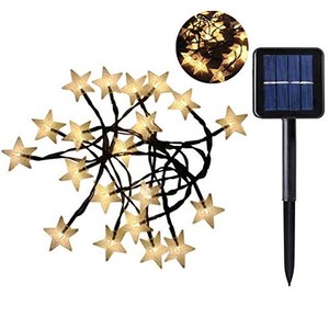 ALIOAY イルミネーションライト 30LED 星 ソーラー充電式 ストリングライト クリスマス ツリー LED 飾り ライト アウトドア 全長6.5M 防