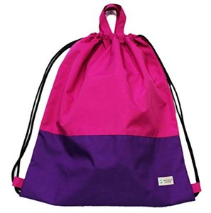 【ナップ 大容量 巾着L】(ピンクＸパープル)ナップサックタイプ （ツートンカラー）撥水防水生地 スポーツバッグ プールバッグ