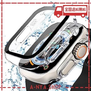 【2枚セット】ANYOI APPLE WATCH 用ケース 49MM 防水ケース 3D直角エッジデザイン APPLE WATCH アップルウォッチ 防水用 IP68完全防水 バ